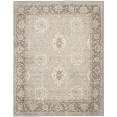 Sutton Oushak Hand-Knotted Gray/Mauve Area Rug