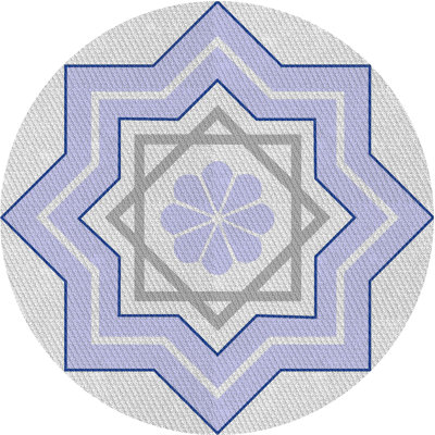 Tapis mauve/crème tissé à la machine
