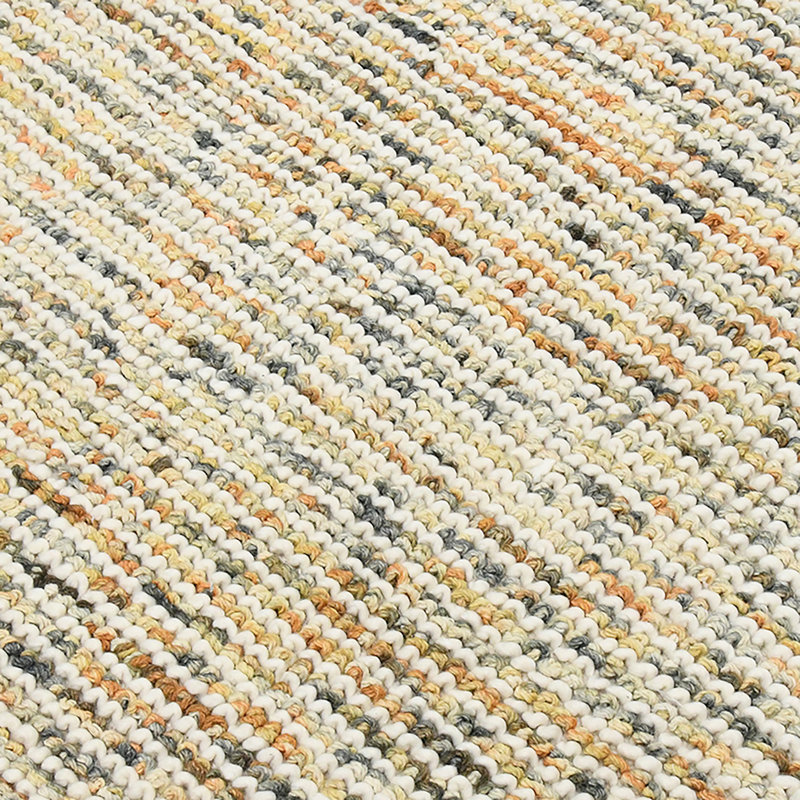 Handmade 5' x 7' Orange Stripe Wool Area Rug