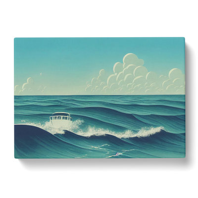 Boat Modern Art - Wrapped Canvas