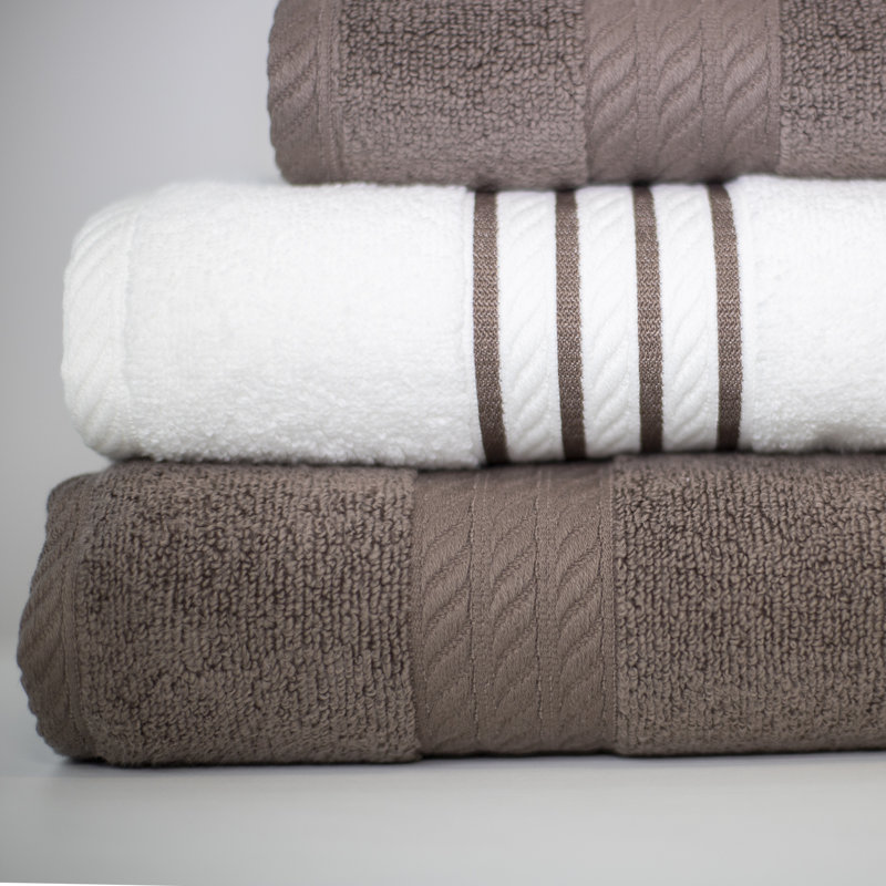 Ensemble de serviettes 6 pièces 100 % coton , Moka