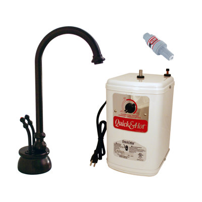 Robinet distributeur d'eau chaude et froide à 2 poignées 10 po avec réservoir de chauffage Docalorah
