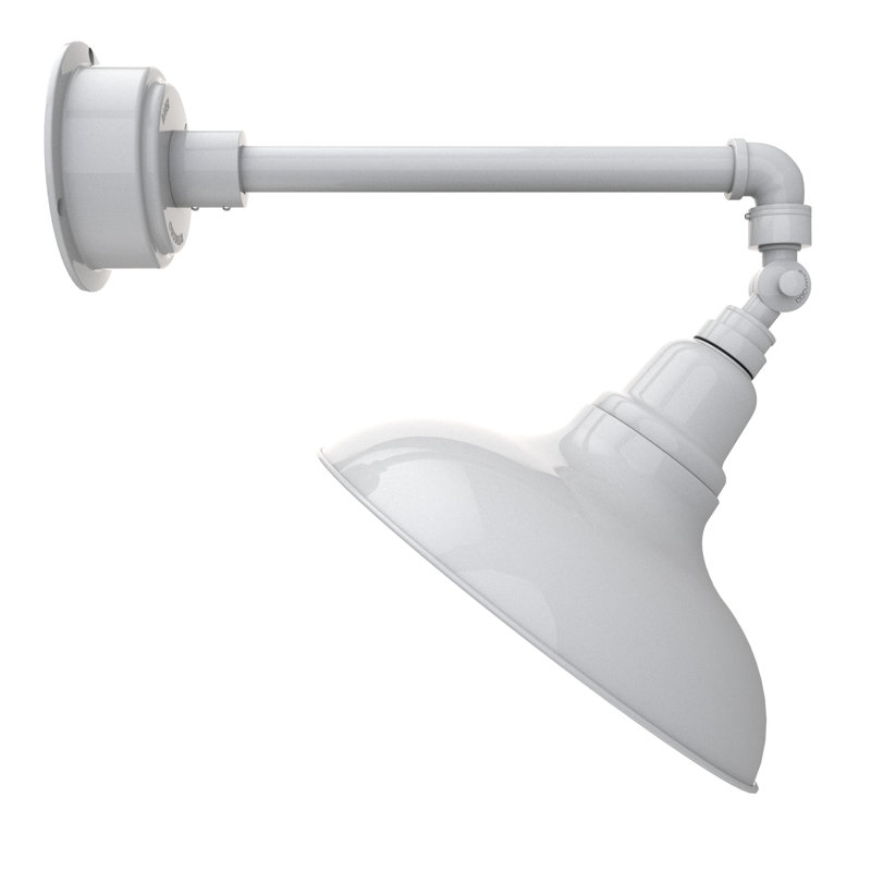 Luminaire de grange d'extérieur à DEL Adesh, Blanc