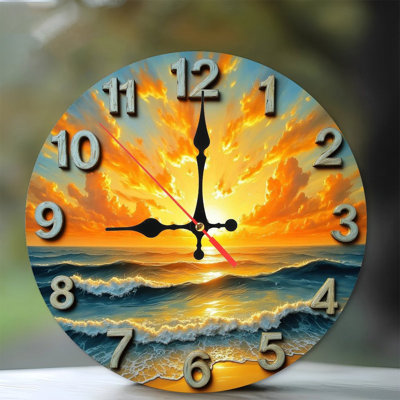 Ocean Sunset Wall Clock Sunrise Beach Decor