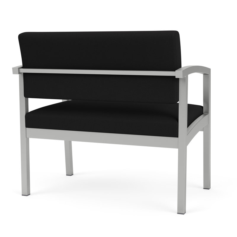 Chaise en acier Lenox, Argent, Noir Visite Libre - tissu uni