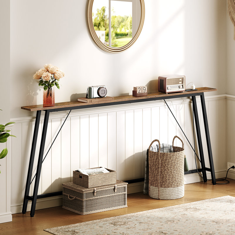 Sneed Console Table with Power Outlets, 32.3" H x 70.9" W x 5.9" D