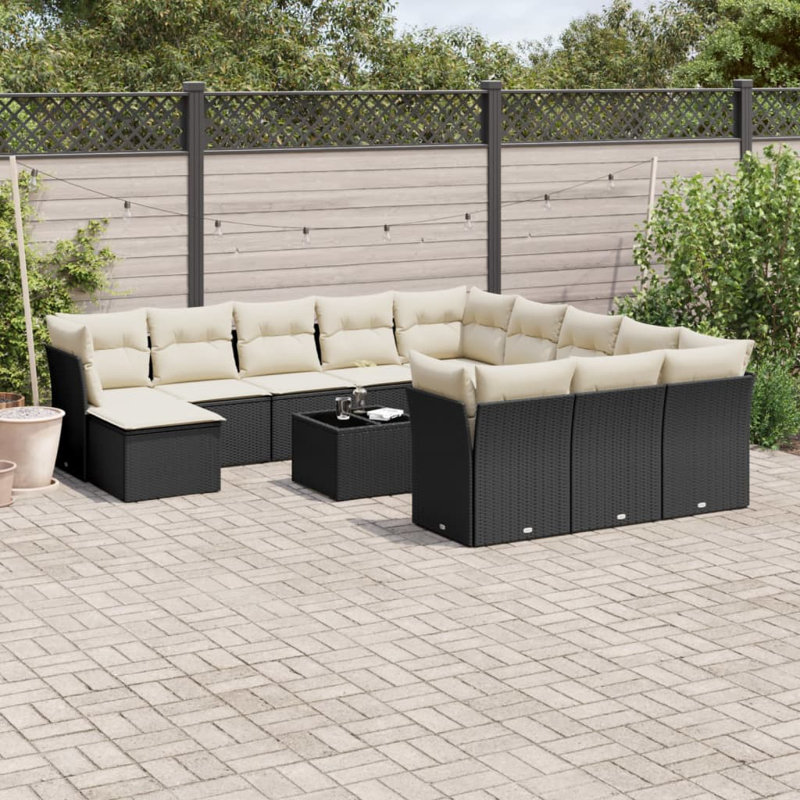 Grand canapé modulaire en rotin PE Vidaxl