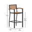 Tabouret d'extérieur Clarie de qualité commerciale avec accoudoirs et lattes en résine de polyester-87001963