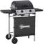 2 Burner Gas BBQ Trolley 5.6 kW Gas Barbecue Grill with Lid Black