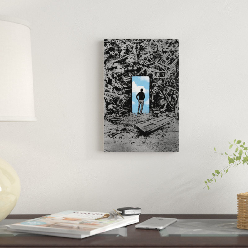 « optimist », impression sur toile, H 40 po x l 26 po x P 1,5 po, Toile tendue, Pas de tapis