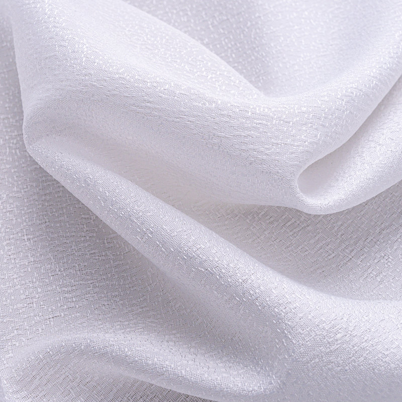Paire de rideaux pour fenêtre en jacquard tissé Bronez, Blanc