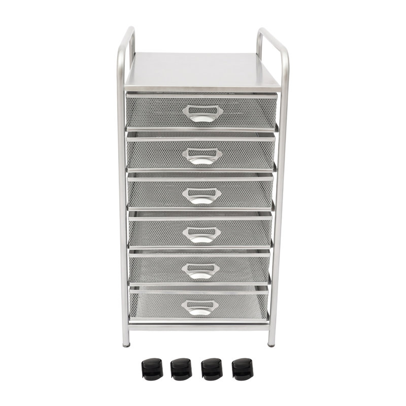 Armoire de rangement roulante avec tiroirs, 6