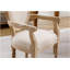 Chaise de salle à manger en bois français, ensemble 2 pièces, beige