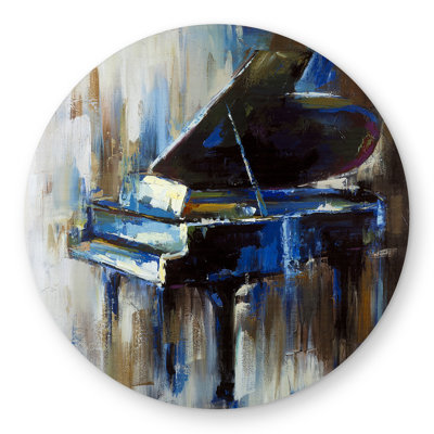 Abstract Grand Piano Rug - Industrial Round Outdoor Decor