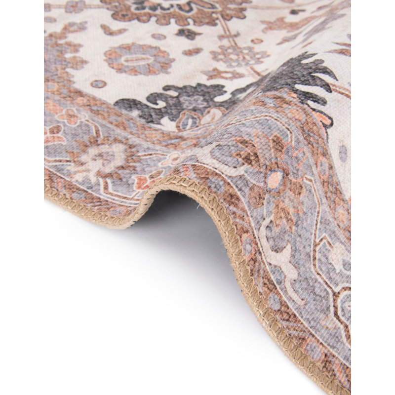 Memnune Performance Chenille Floral Indoor Rug, Square 7'10" x 7'10"