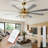 72-Inch Large Modern Gold Ceiling Fan with Remote, 8-Blade Reversible Fandelier with Floral Crystal Light Kit, 6-Speed Quiet DC Motor for Great Rooms, Living Rooms, and High Ceilings
