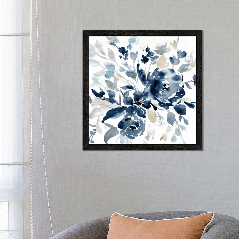 Indigo Garden I by Carol Robinson - Print on Canvas, 66.04 cm H x 66.04 cm W, Black Framed