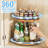 Two Layer Wooden Rotating Spice Rack
