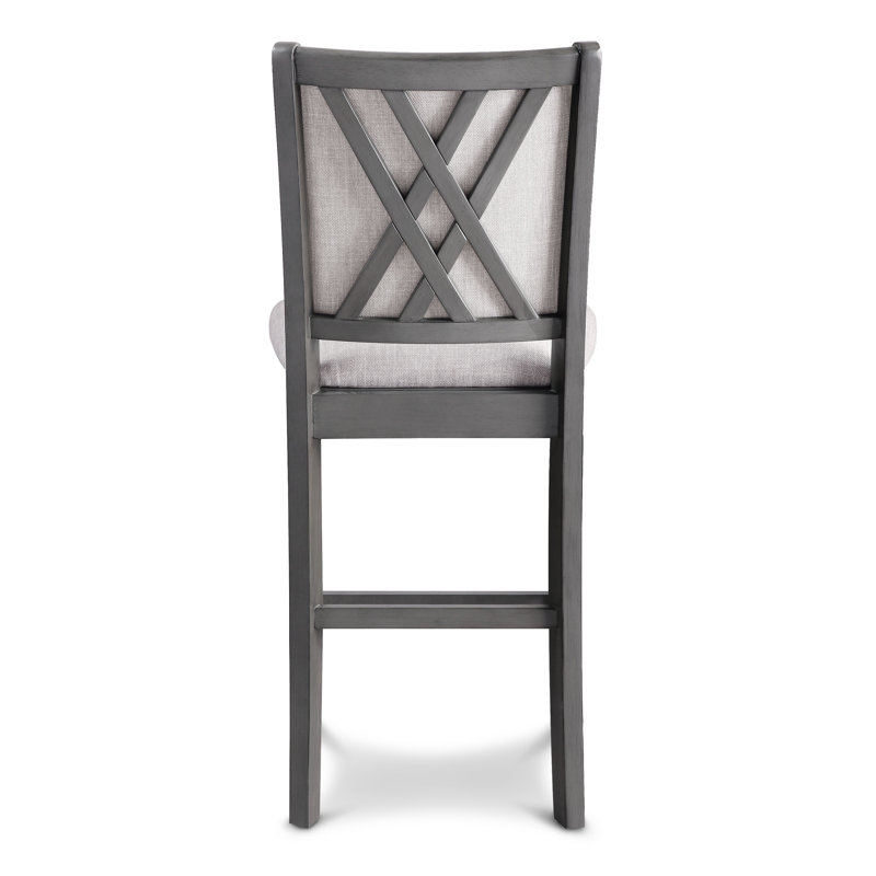 Josiha Wood Counter Chair (Set Of 6), Gray, Gray, 6