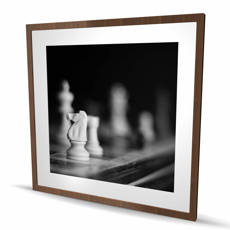 Jeu d'échecs monochromes - impression encadrée, H 36 po x l 36 po, Brun