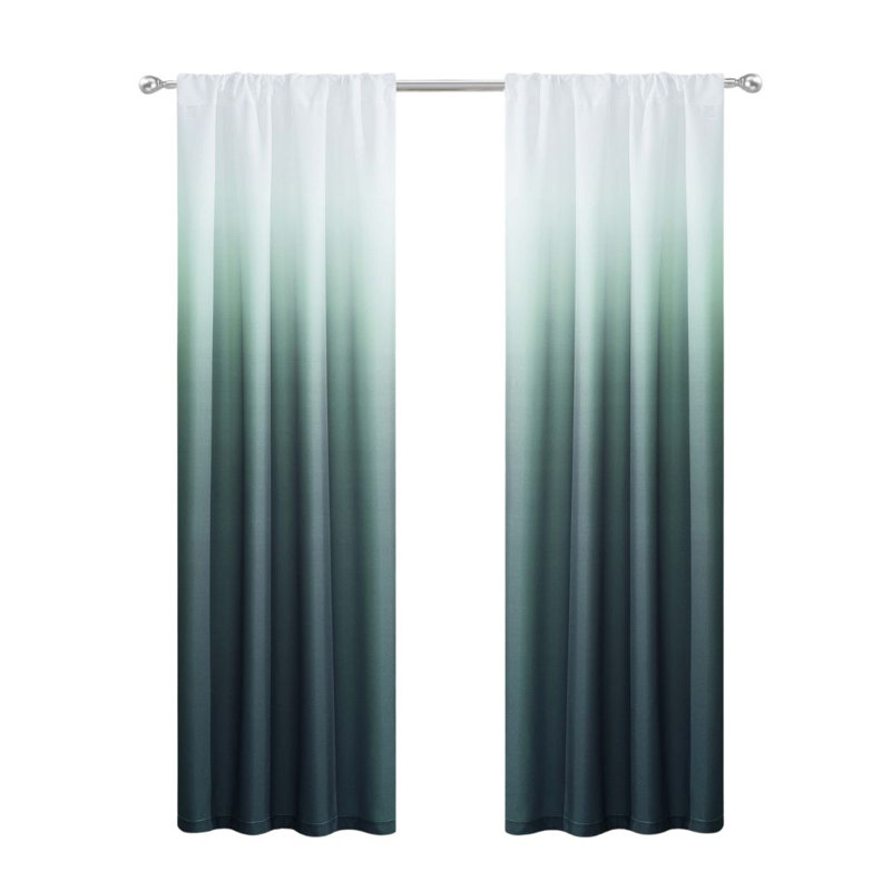 84" Ombre Shades Window Panels, Blue