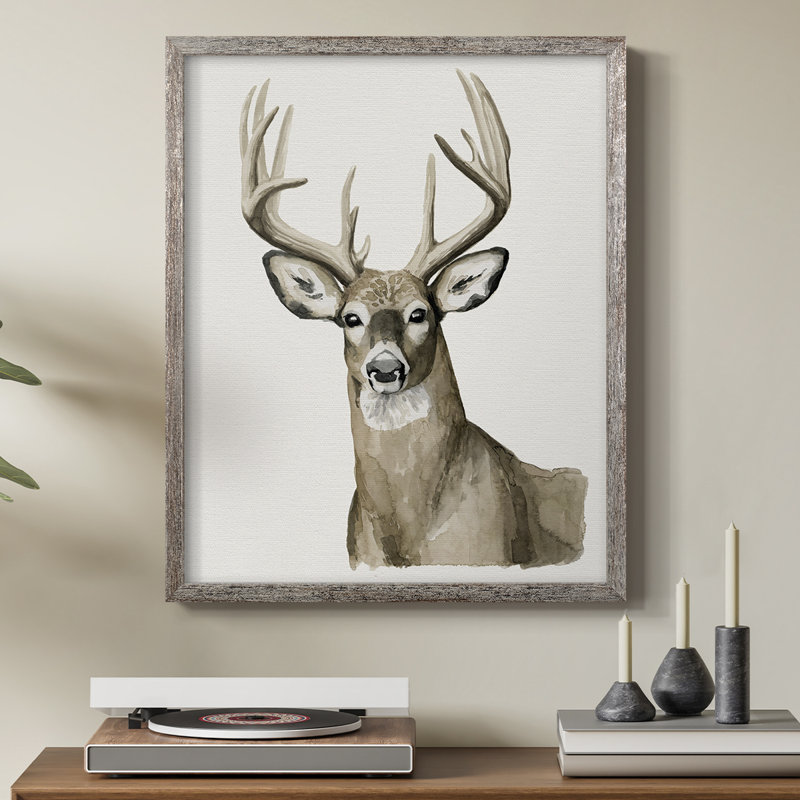 «Handsome Whitetail I», reproduction encadrée - bois massif