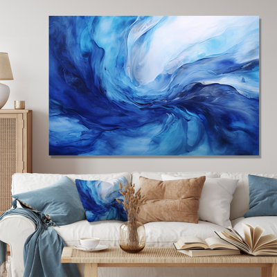 Blue Emotional Tachisme Waves 2 - Tachisme Wall Art