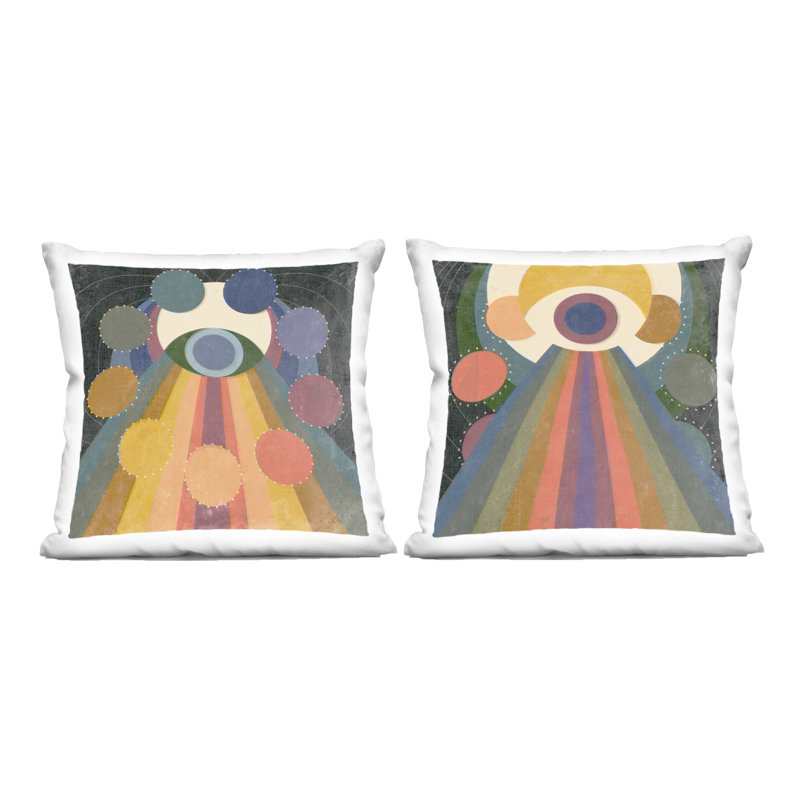 Stupell Industries Spiritual Eye Boho Shapes Design by Victoria Barnes  Throw Pillow (Set of 2)