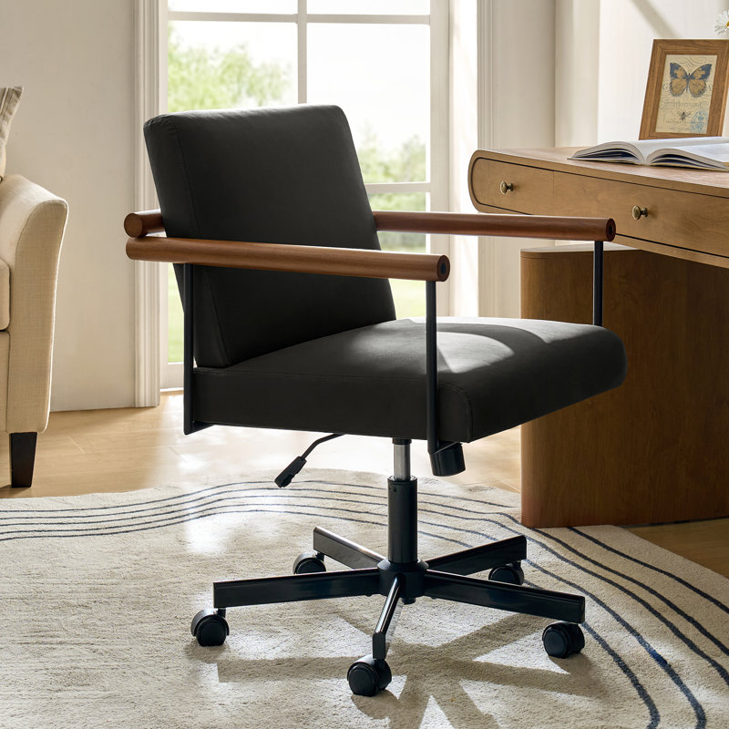Rafael 59cm W Modern Office Chair with Adjustable Height, Black