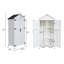 Remise de rangement 67 po en bois de sapin blanc avec portes doubles