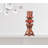 Tall Red and Brown Faux Marble Candle Holder with Candle-1292452575