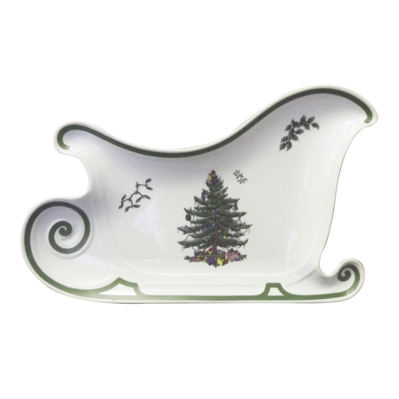 Christmas Tree Serve Sleigh Plate