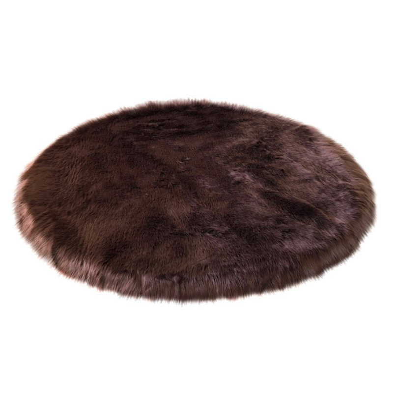 Whisenhunt Performance Faux Sheepskin Washable Indoor Rug, Round 3'