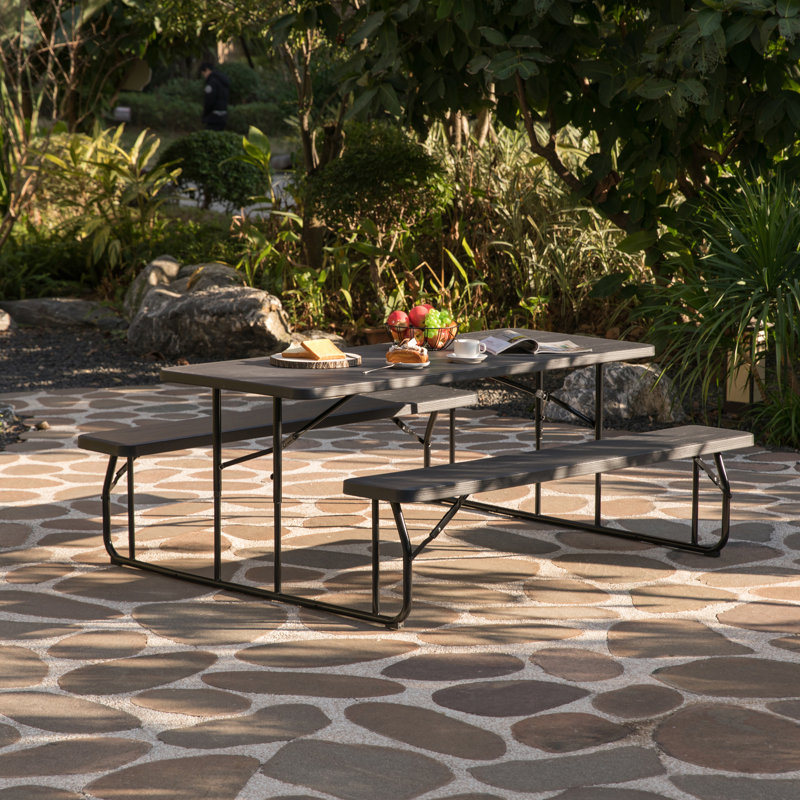 Carmille Rectangular Outdoor Picnic Table , 71 " W 71 " D