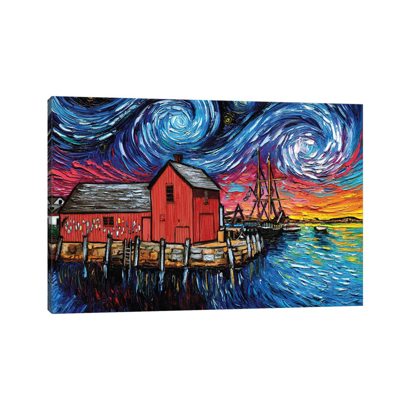 Reproduction d’art « motif I Night » par aja Trèves, H 18 po x l 12 po x P 1,5 po, Toile tendue, Pas de tapis