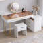 Coiffeuse moderne avec miroir lumineux et tabouret, noir-473837855