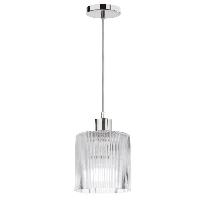Luminaire suspendu 1 lumière Nadine, Chrome poli, H 79,75 po x l 7 po x P 7 po