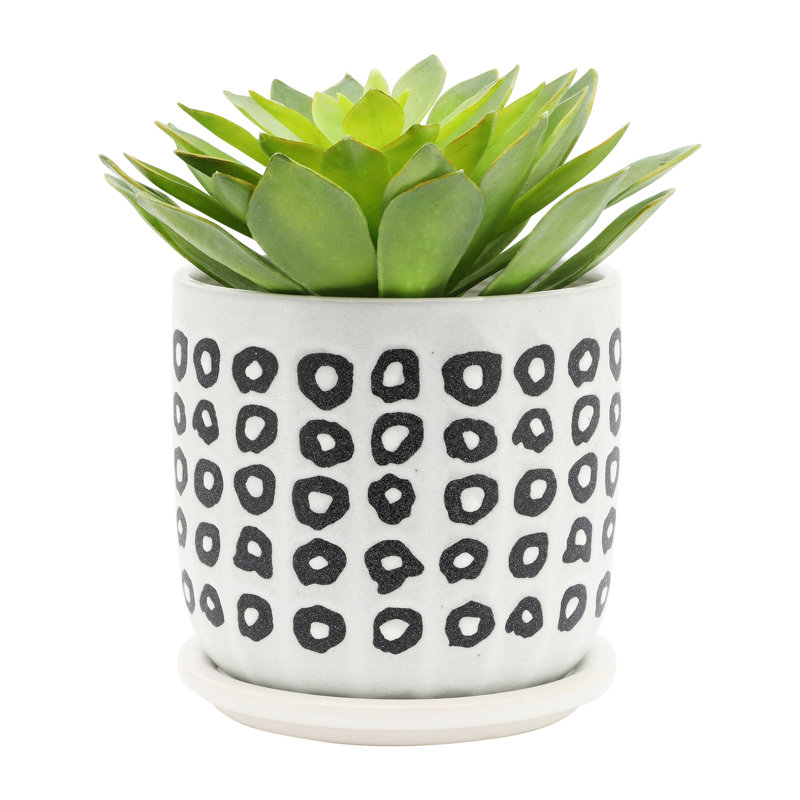 S/2 5/6" Aztec Planter W/ Saucer