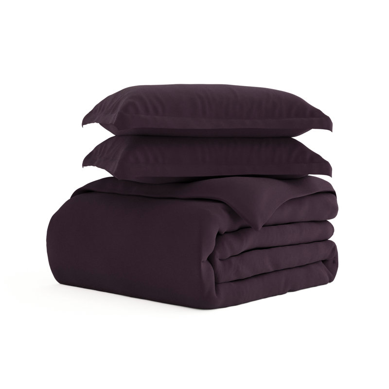 Ensemble de housse de couette en microfibre très douce Simply Soft™, Mauve, Housse de couette pour grand lit + 2 taies décora