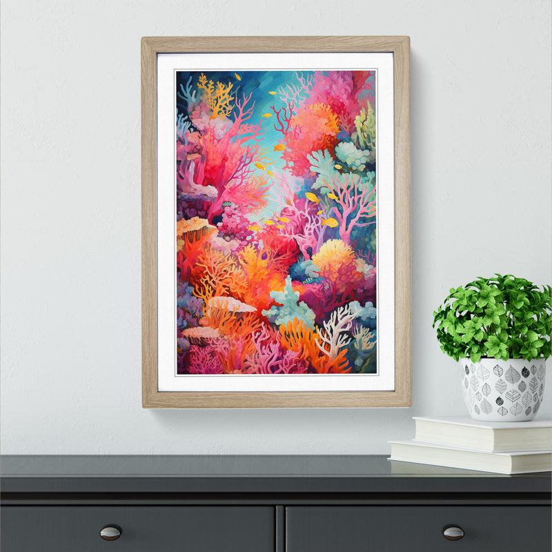 Single Picture Frame Print on Wood, Oak Framed, 34cm H x 25cm W
