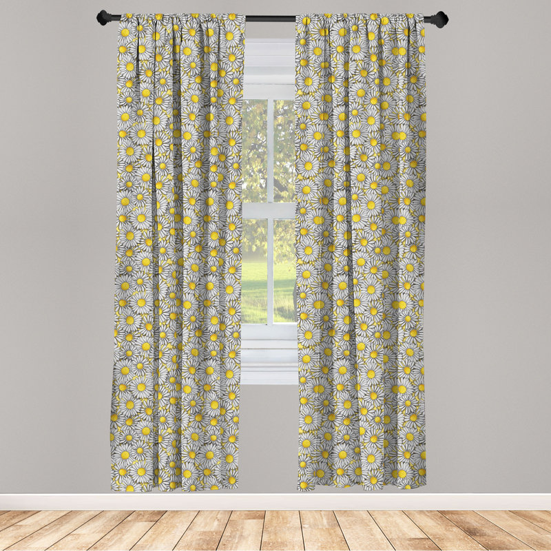 Panneau coulissant semi-diaphane avec passe-tringle Daisy, 28 po x 63 po