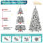 Arbre de Noël floqué avec support en métal-2107438445-2107438440