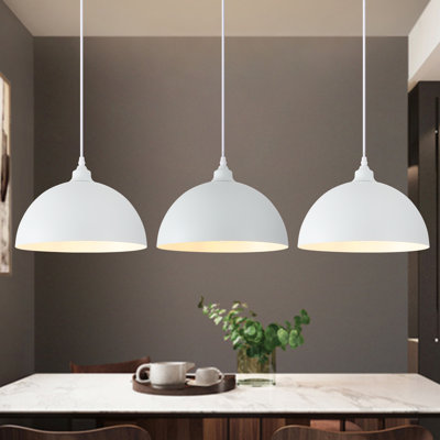 3 - Light 11.8" W Single Dome Kitchen Island Pendant Industrial Ceiling Hanging Light Fixture for Kitchen Dining Room Living Room Foyer Entryway