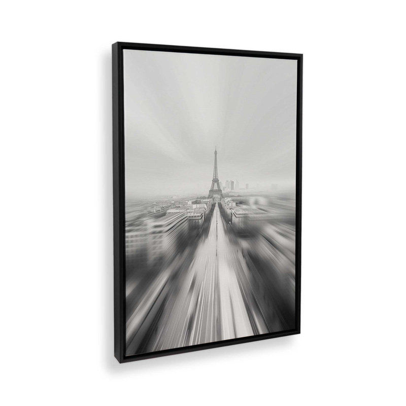 Impression sur toile Parisian Blur, H 12,75 po x l 8,75 po x P 1,75 po, Cadre flottant noir satiné