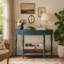 Console demi-lune en bois massif avec tiroir et tablette-1361520913-1361520920-1361520923