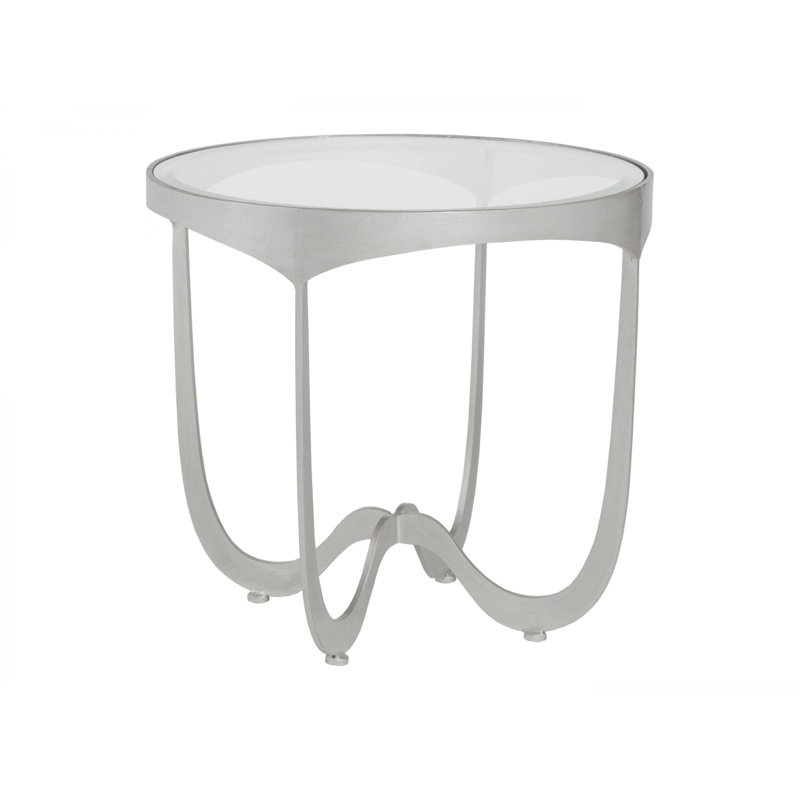 Table de bout ronde en métal Sophie, Argento