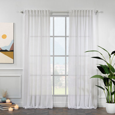 Extra Long & Extra Wide Faux Crep Chiffon Semi-Sheer Single Panel