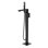 Trova Square Floor Mount Tub Filler Trim Kit With Hand Held Shower Satin Brass