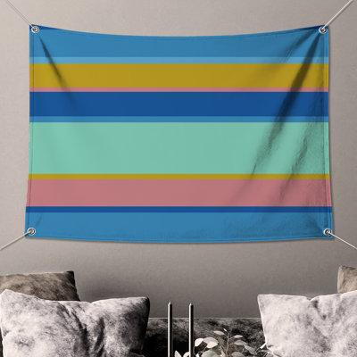 Multicolor Horizontal Stripes Wall Tapestry - Stripes Wall Decor