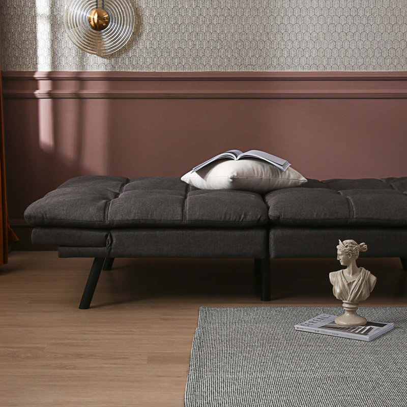Canapé-lit Kaiyla, Tissu gris foncé